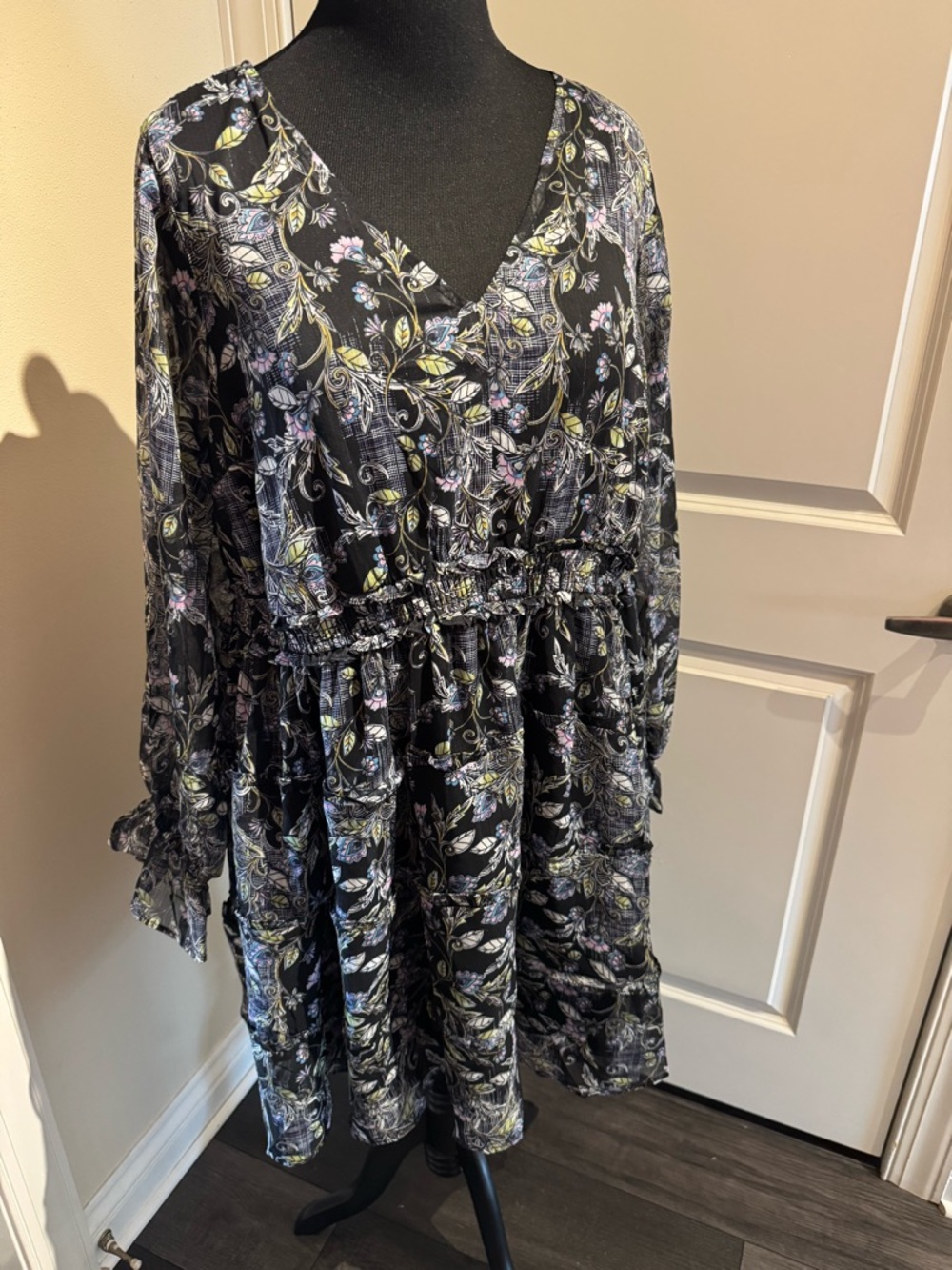 Torrid Mini Lurex Chiffon Tiered Dress - Picture 6 of 10